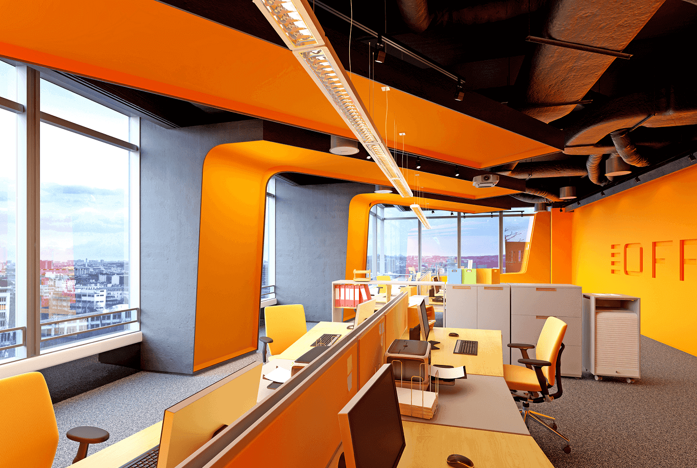 Office wall colour combinations