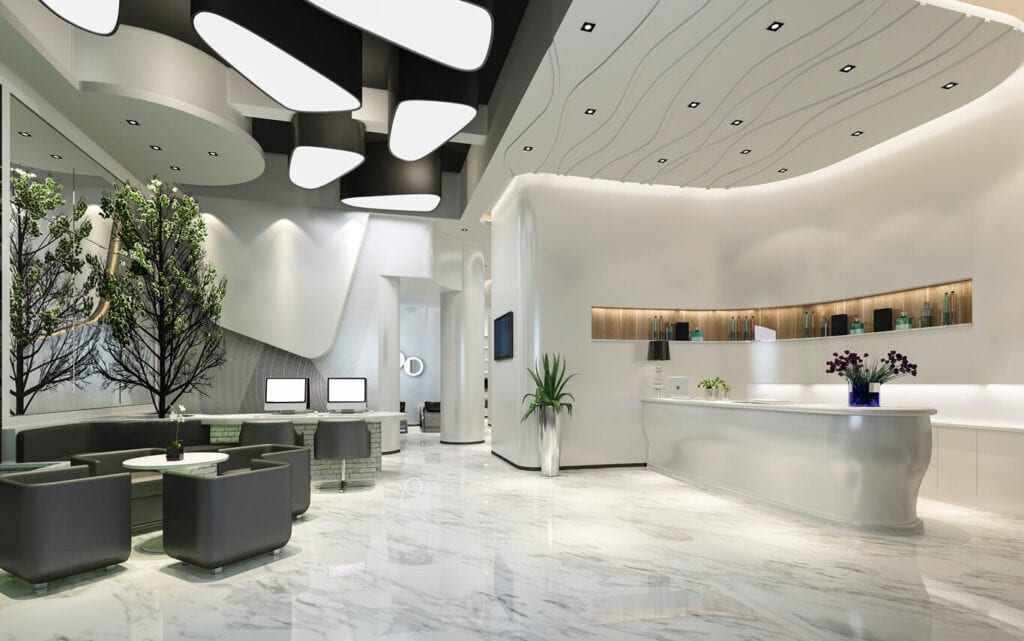 office reception fall ceiling design