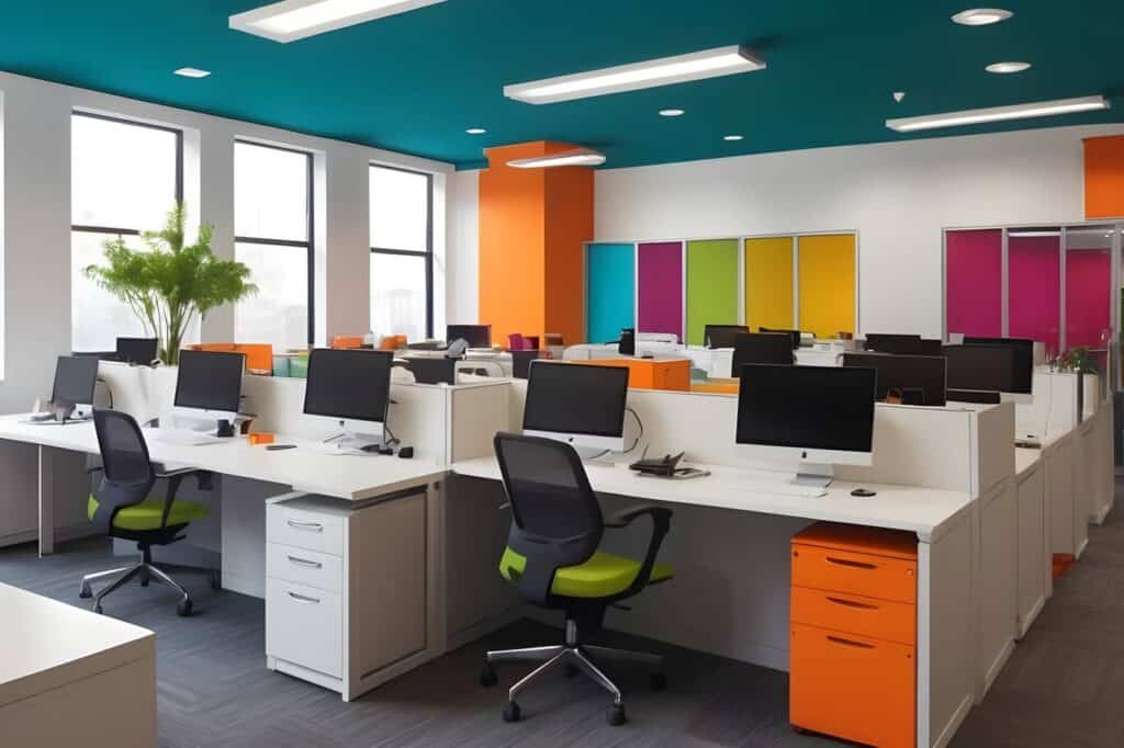 vibrant modern office layout