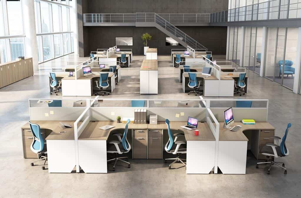 office workstation with furniture