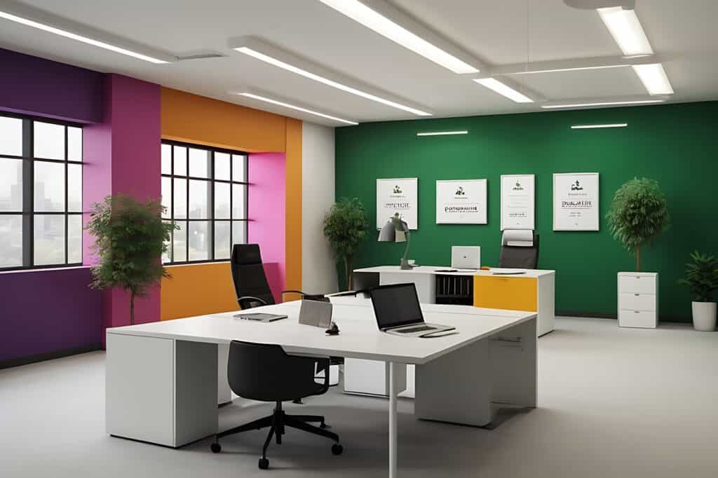 Office green wall colour